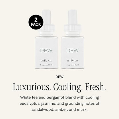 Pura & Unify Co. Home Scent Refill - Smart Air Diffuser - Long-Lasting Luxury Fragrance per Refill - Home Essential - Clean & Safe Diffuser Fragrance - 2 Pack, Dew