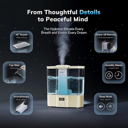 AEOCKY Geek-Level Ultrasonic Humidifier, 4L Top-Fill Cool Mist Diffuser