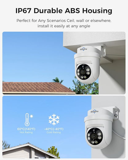 Hiseeu 5MP HD-TVI Dome PTZ Home Surveillance Cameras with 355° pan and 90° tilt,100ft IR Night Vision,IP67 Weatherproof Wired Security Camera for Indoor Outdoor Security Replacement Camera 1PCS