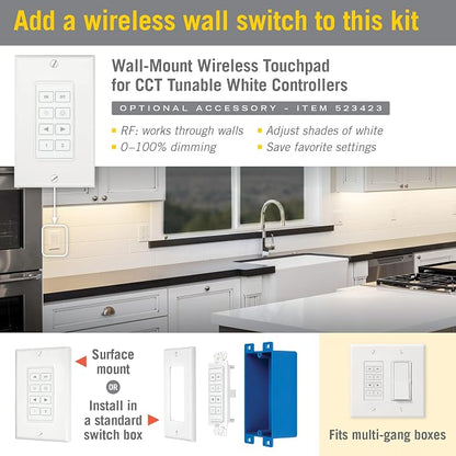 Armacost Lighting 421501 Ribbon Flex Home Tunable White LED Tape Light Kit with Remote, 16 ft