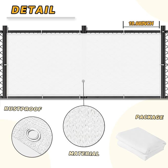 LOVE STORY Balcony Privacy Screen, 3'x4' Deck Shield Screen Fence Cover,UV Protection and Weather-Resistant,3 FT Height for Deck, Patio, Backyard, Outdoor Pool, Porch, Railing, White