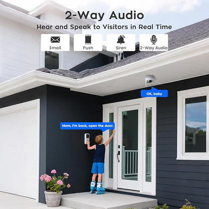 xmartO 4K 8MP Heavy-Duty WiFi 6 Security Camera System Bundle, 10-Channel NVR & 4 Heavy-Duty 8MP Plug-in AI PTZ Wireless Cameras, 2-Way Audio, IP66 Weatherproof, Long Range WiFi6, 0 Monthly Fee
