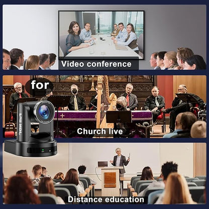 Full NDI Camera 20X Optical Zoom PTZ Camera with HDMI/SDI/USB3.0/POE IP HD 1080p60 for Live Streaming,Video Conferencing and Church Events, Compatible with vMix/Zoom/OBS(Full NDI Non-HX2 HX3)
