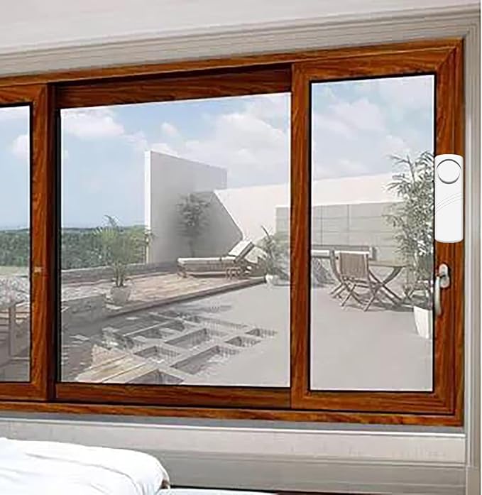 2 Pack Home Door and Window Alarm,Security Wireless Window Alarm Sensor, Wireless Door Alarm for Home Security, Cabinet Open Alarm Pool Door Alarm for Safety Window Door Open Alarm Sensor