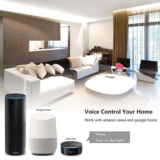 Smart Wi-Fi Light Switch, RF433, No Neutral Wire Required, Compatible with Alexa, Google Home, Smart Life App (2-Gang)