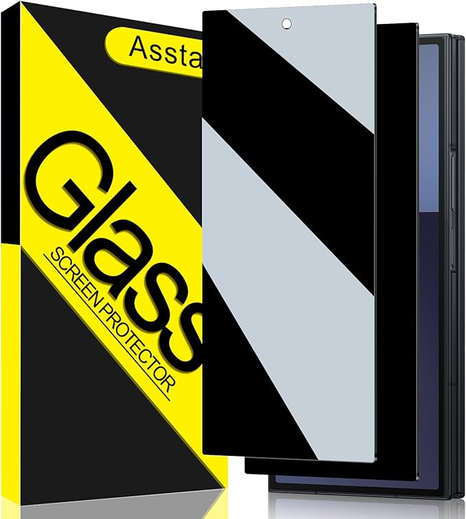 Asstar 2 Pack Samsung Galaxy Z TirFold Privacy Screen Protector, 9H Hardness Tempered Glass Front Privacy Screen Protector, Anti-Scratch Case Friendly Accessories Bubble Free