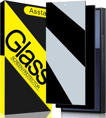 Asstar 2 Pack Samsung Galaxy Z TirFold Privacy Screen Protector, 9H Hardness Tempered Glass Front Privacy Screen Protector, Anti-Scratch Case Friendly Accessories Bubble Free