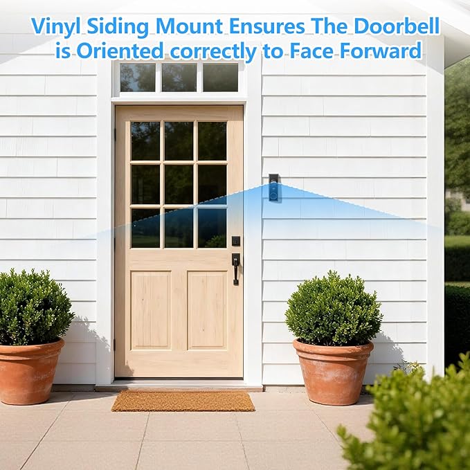 Doorbell Vinyl Siding Mount/Angle Adjustment Mount for Eufy Doorbell E340/C30/C31, Doorbell Corner Mounting Bracket Wedge Kit for Eufy Video Doorbell Camera, for 4 Inch Standard Vinyl Siding