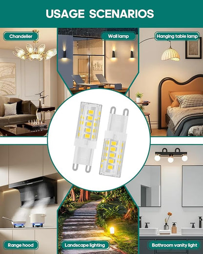 G9 LED Bulb NOT-Dimmable 3W, 30 Watt T4/T3 G9 Halogen Equivalent, 120V No-Flicker, Chandelier Bulbs, Sconce Light, Vanity Light 350LM 360° (Warm White 3000K, 2PACK)
