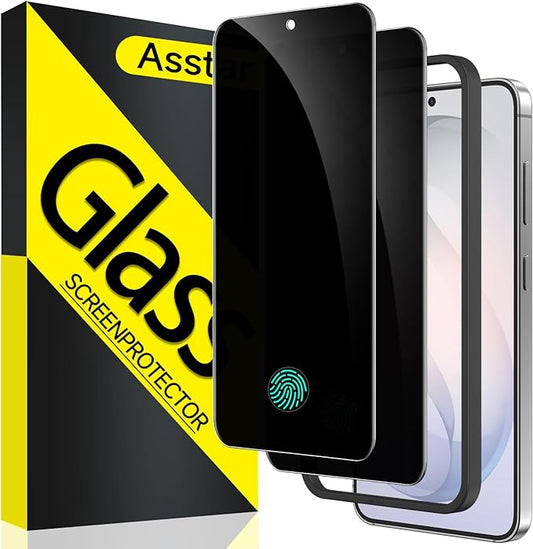 Asstar 2 Pack for Samsung Galaxy S26+/S26 Plus Privacy Screen Protector, 25° Anti Spy 9H Tempered Glass for S26+/S26 Plus, Fingerprint Unlock Support, Full Coverage, Case Friendly, Easy Install, Anti-Scratch