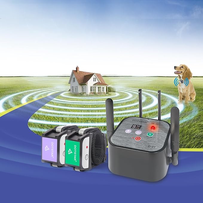 Dog Wireless Fence Pet Intelligent 2026 Newest Electric Containment System, Low Battery AI Smart Alarm Dog Out of Range Reminder, Display Receiver Battery Level, Waterproof Rechargeable Dog Fence
