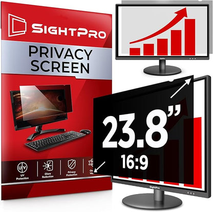 SightPro 23.8 Inch 16:9 Computer Privacy Screen Filter for Monitor - Privacy Shield and Anti-Glare Protector