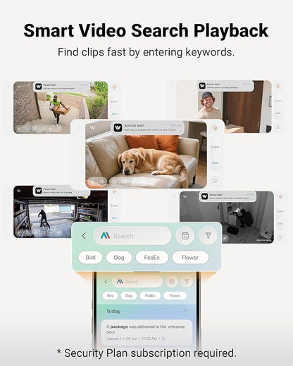 Anlapus A60 3MP 2K Window Security Camera, 2 x Plug-in WiFi Indoor Camera for Home Security, 5G/2.4G WiFi, Color Night Vision, Motion Detection, 24/7 Recording, Easy Install, US-Only Cloud Storage