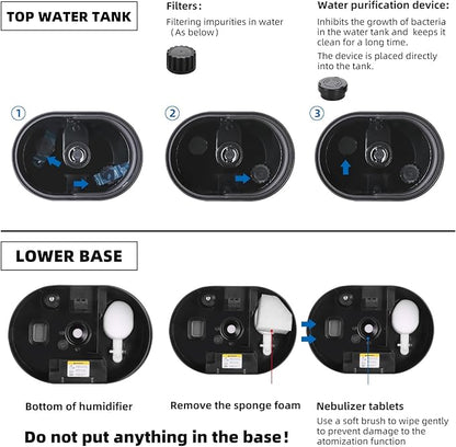 Coolfiqu 6L Humidifiers for Bedroom Large Room Home,Cool and Warm Humidifier for Baby and Plants Hot Mist Top Fill Desk Humidifier Oil Diffuser,Quiet,Auto Mode,360°Nozzle-Midnight Black(2026 Upgraded)