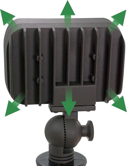 GKOLED 7W LED Outdoor Flood Light, Low Voltage Landscape Lighting, Waterproof Security Wall Lighting Fixture, 9-15V, 480 Lumen, 3000K, 1/2" Adjustable Knuckle Mount, Die-cast Aluminum, Brown