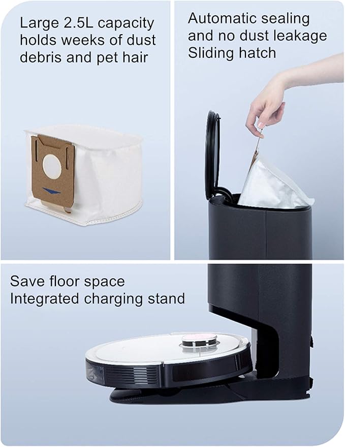 12 Pack Replacement Vacuum Filter Bags for Yeedi K781+, Ecovacs DEEBOT OZMO T8 AIVI T8 Max and Deebot N8 Pro+ Robot Vacuum Cleaner