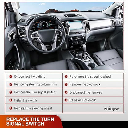 Nilight Turn Signal Switch Compatible with 1992 1993 1994 1995 1996 1997 Ford F150 F250 F350 Aerostar F Super Duty 1992-1996 Bronco 1992-1994 F53 F59 Windshield Wiper