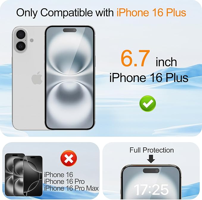 2 Pack Privacy Screen Protector for iPhone 16 Plus Mirrored Tempered Glass Film for iPhone 16Plus 6.7inch Anti Spy Mirror Effect with Easy Installation Alignment Frame (Silver)