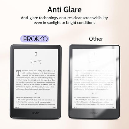 IPROKKO [2 Pack] Anti Blue Light Screen Protector for 6" Kindle 11th Gen 2024/2022 Protective Film, Eyes Friendly Easy Install Anti Glare Kindle Basic Tablet eBook Reader Screen Protector Compatible with Kobo Clara, Kobo Nia, PocketBook