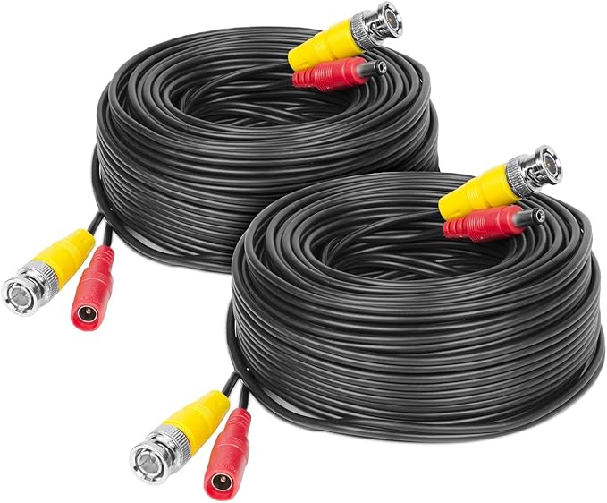 Amcrest 2-Pack 4K Security Camera Cable - 100FT BNC, All-in-One Video & Power for HDCVI, HDTVI, Analog, DVR