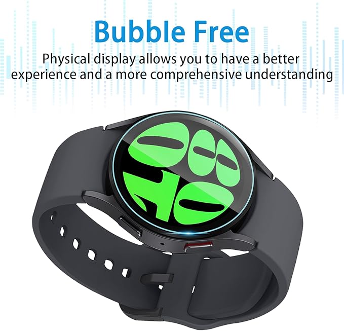 Suoman 4-Pack for Samsung Galaxy Watch 6/Galaxy Watch 7 44mm Screen Protector, [Anti-Scratch] 2.5D 9H Hardness Ultra-thin Tempered Glass Screen Protective Film