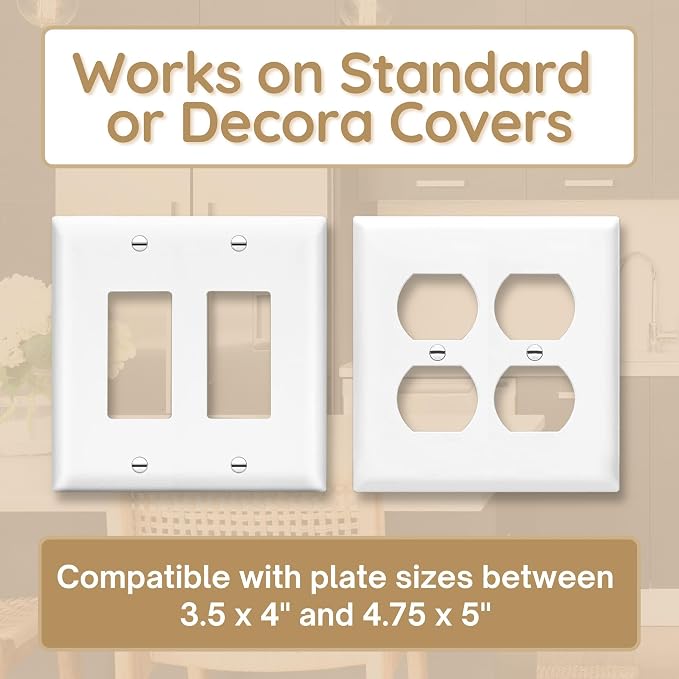 Power Perch Double Outlet Shelf, Renter Friendly Shelves, 1-Pack White | No Drill Alexa Stand Holder Outlet Mount for Bathroom, HomePod Stand, Cord Storage Strap, WiFi Router Wall Shelf, USA Made