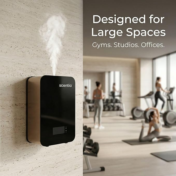 HVAC Scent Diffuser System with App | Waterless Diffuser for Home, Office, Large Room, Studio, Yoga,| Coverage Upto 2500 Sq.ft | Scentia CASA SC 2000 Black/Rose Gold
