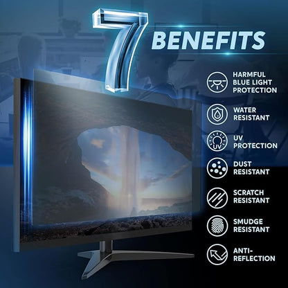 [2 Pack] 24 inch Removable Anti-Glare Blue Light Screen Protector for 16:9 Computer Monitor – Anti-Glare, Anti-Scratch, PC Anti-UV Eye Protection Filter