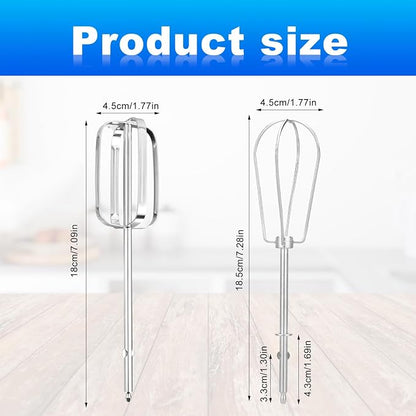 4pcs Hand Mixer Beaters Attachment for MX600B MX3200B MX600R MX1500W MX610B | Stainless Steel Hand Mixer Beaters Attachments Whisk Replacement for MX Series Electric Hand Mixers for Cooking and Baking