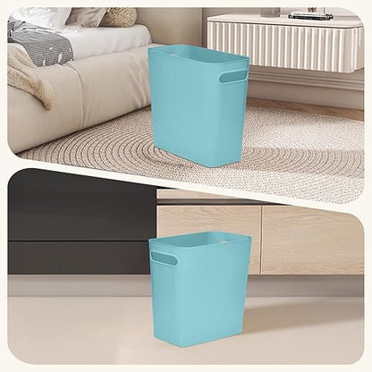Versatile 1.8 Gallon Plastic Trash Can - The Compact Bin for Bathroom, Kitchen, or Home Office - Green