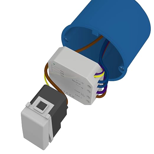 Insteon Micro Dimmer Adaptor, Hidden Install Smart Dimmer Switch - 2442-222 | 50W Dimmable LED or 200W Incandescent, Installs Inside Fixture or Behind Any Existing Switch, Hub Required for Alexa & Google