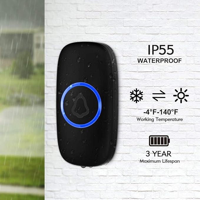 SECRUI Doorbell, Wireless Doorbell Kits for Home Classroom Front/Back Door