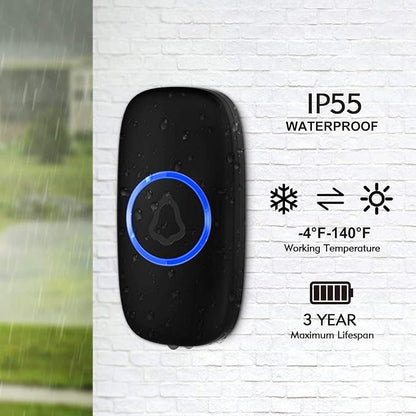 SECRUI Doorbell, Wireless Doorbell Kits for Home Classroom Front/Back Door