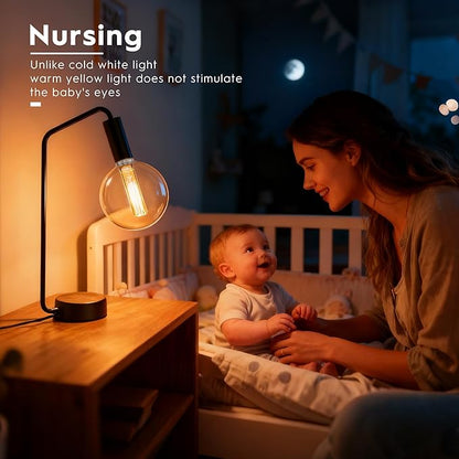 Large Globe Light Bulb, Vintage Edison Dimmable LED Bulb, 3.5W Low Lumen Eye-Caring Soft Dim Lighting for Mood(Not Daylight White), E26 Medium Base, Giant Round Glass Cover Clear RN G125
