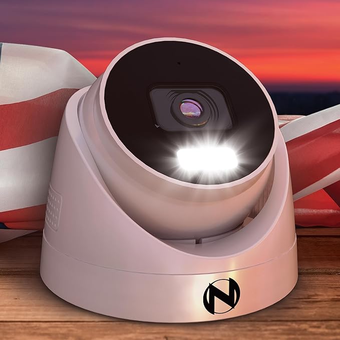 Night Owl Wired IP 4MP Deterrence Dome Camera with 2-Way Audio - White