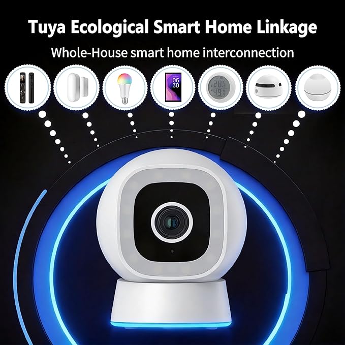 Smart Indoor/Outdoor WiFi Home Security Camera 2K 3MP, Removable Magnetic Head, 360° Adjustable Webcam/Monitor w/ Full-color Night Vision & Phone App Alerts, IP66-rated Waterproof, 2 Way Audio