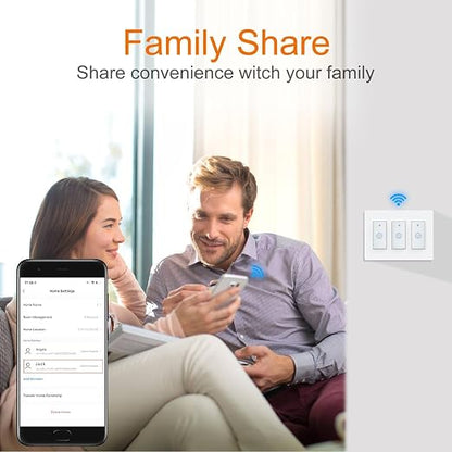Smart Light Switch WiFi Switch Touch Wall Switch 3 Gang