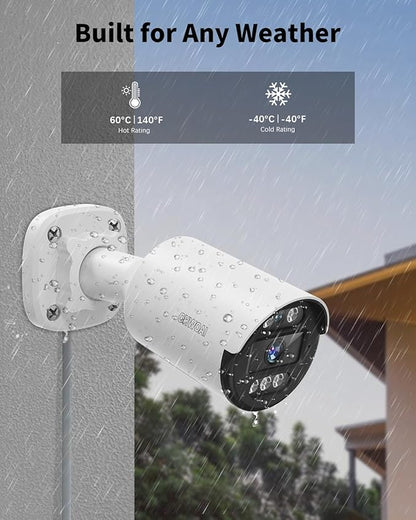 《5MP Super HD & 80ft IR Night Vision》Wired Security Camera System Outdoor, CCTV Cameras Systems with AI Human Motion Detection, Home Video Surveillance DVR Kits