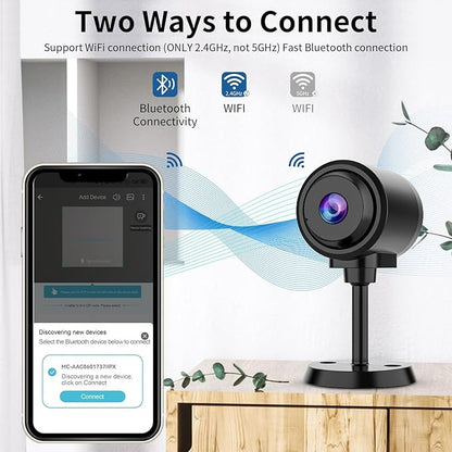 VSTARCAM Tiny Camera for Home Security 1Pcs, 2.4GHz WiFi Portable Battery Operated with IR Night Vision, Human Detection, 136° Wide Angle, Baby Monitor Small Motion Activated Camera