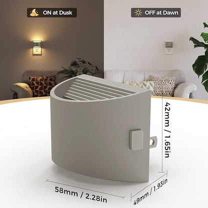 DORESshop Night Light, Night Lights Plug into Wall, Adjustable, 3000K | 3 Level Brightness Adjustable Night Light, Dusk to Dawn Sensor Nightlights for Adults, Bedroom, Hallway, Gray Cover, 4 packs
