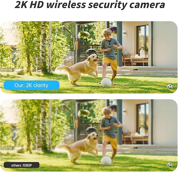 Chpuss Security Cameras Wireless Outdoor, 2K Battery Powered WiFi Camera with AI Motion Detection, Spotlight & Siren Alarm, Color Night Vision, 2-Way Audio, Waterproof Indoor/Outdoor Surveillance