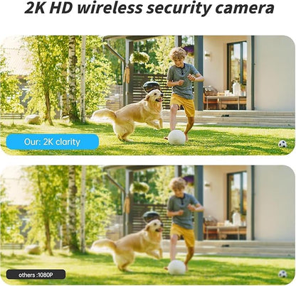Chpuss Security Cameras Wireless Outdoor, 2K Battery Powered WiFi Camera with AI Motion Detection, Spotlight & Siren Alarm, Color Night Vision, 2-Way Audio, Waterproof Indoor/Outdoor Surveillance