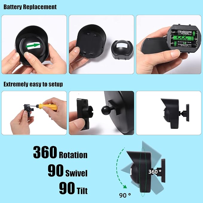 Wireless Driveway Alarm, 328ft Long Range Weatherproof Motion Sensor Alert