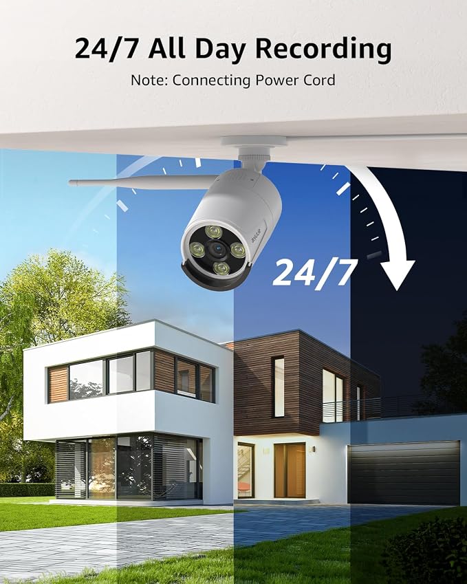 ANNKE 2Pcs 2K Add-On Wi-Fi Outdoor Security Cameras, 3MP Wireless IP Camera