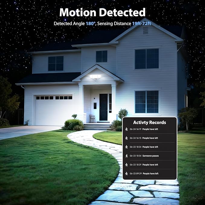 120W Smart Flood Light Outdoor, 12000lm Motion Sensor Outdoor Lights, WiFi Alexa Floodlight APP Control, 2700K-6500K Motion Lights for Outside, IP65 Waterproof LED Security Light, Black