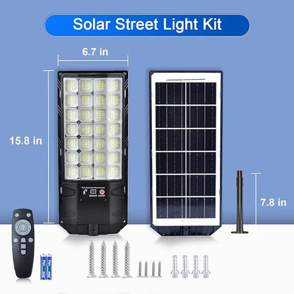 Solar Street Lights Outdoor, 2-Pack 45000LM, Dusk to Dawn Motion Sensor Light with Remote, 7500K LED Solar Flood Light, IP67 Waterproof Wall Mount Security Light for Yard, Garage, Driveway
