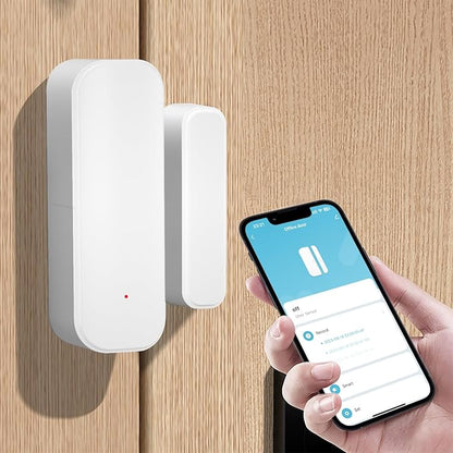 WiFi Door Sensor, Smart Window Door Sensor, Alexa Door Window Contact Sensor for Home Security, Door Open Detector with Alert Notification Compatible with Amazon Alexa, Assistant (1 Pack)