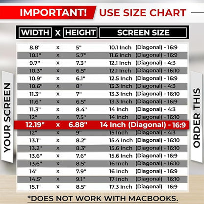 SightPro 14 Inch 16:9 Laptop Privacy Screen Filter - Privacy Shield and Anti-Glare Protector (Not Magnetic)