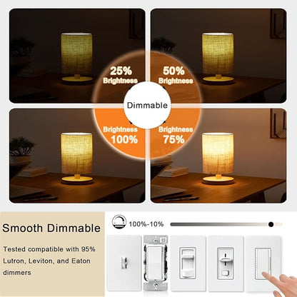 3.2 Inch 2200K Amber White E26 LED Bulb 60 Watt Equal, AC 120V 600LM Edison Bulbs Dimmable, 6W T10 T30 Tubular Filament Light Bulbs Glass for Fan Pendant Wall Light, UL Certified-4 Pack