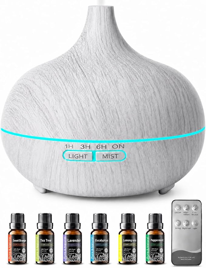 550ml Aromatherapy Essential Oil Diffuser Remote Humidifier 7 LED